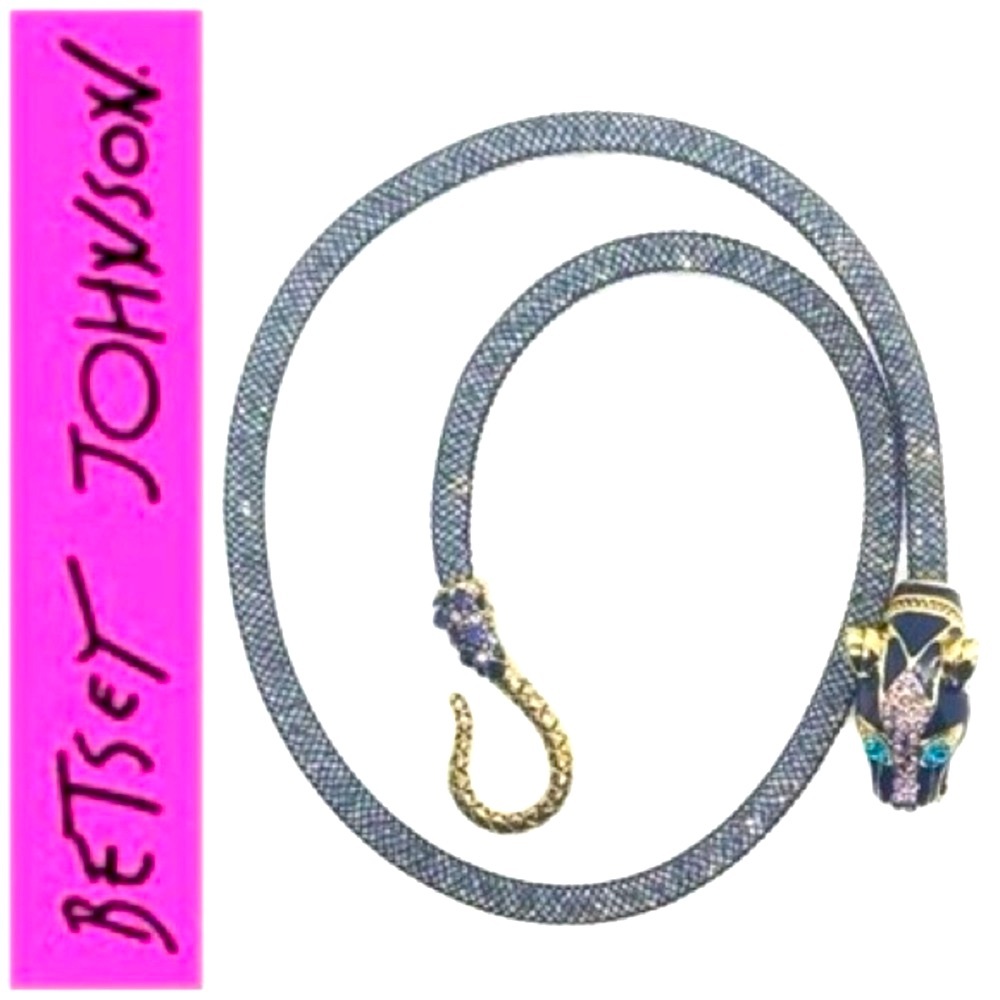 Betsey Johnson Black and Gold Snake Necklace